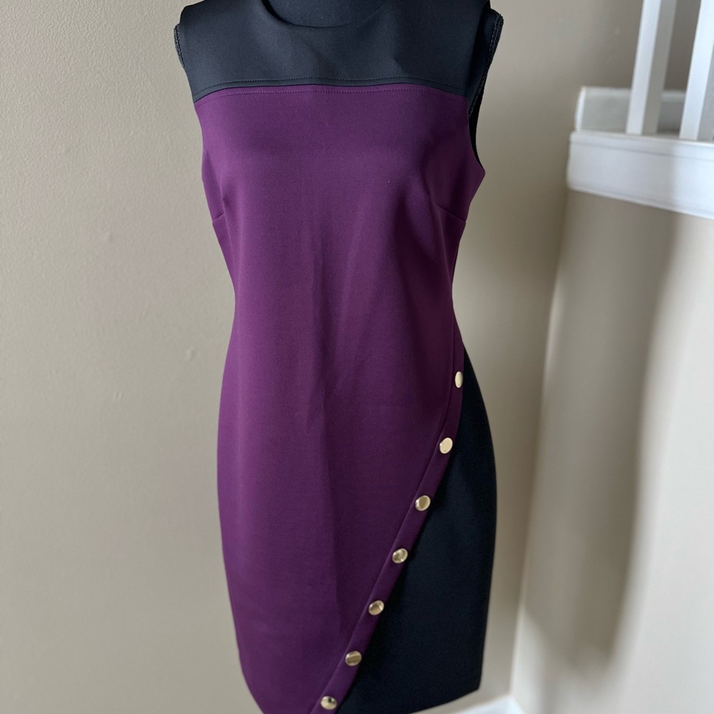 Tommy Hilfiger Asymmetrical Purple and Black Dress